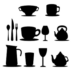 Image showing Tea Set vector color illustration.