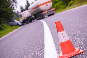 Image showing Truck and Car crash accident