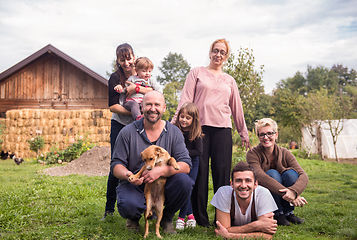 Image showing portrait of happy family at farm