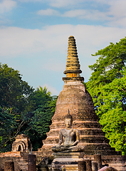 Image showing Ancient pagoda at Sukhothai historical park,Thailand