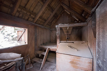 Image showing interior of retro wooden watermill