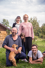 Image showing portrait of happy family at farm