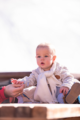 Image showing portrait of little baby boy on beautiful winter day