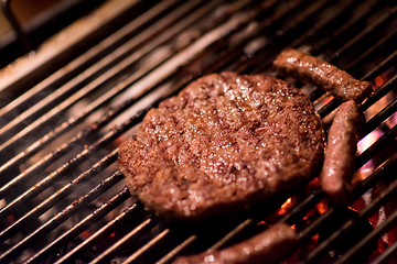 Image showing delicious grilled meat on barbecue