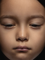 Image showing Close up portrait of a little emotional girl