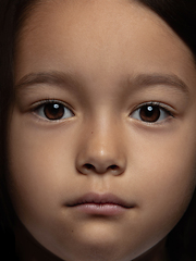 Image showing Close up portrait of a little emotional girl