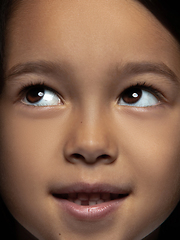 Image showing Close up portrait of a little emotional girl