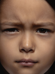 Image showing Close up portrait of a little emotional girl