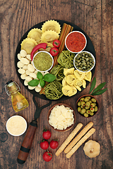 Image showing Fresh Food Ingredients for a Typical Italian Meal