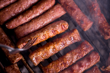 Image showing delicious grilled meat on barbecue