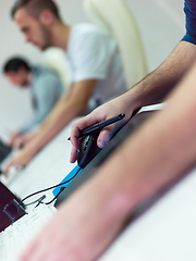 Image showing Closeup of Graphic Designer Working at Workplace