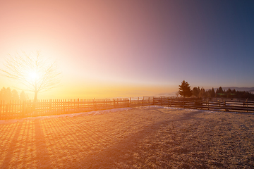 Image showing winter landscape during sunset