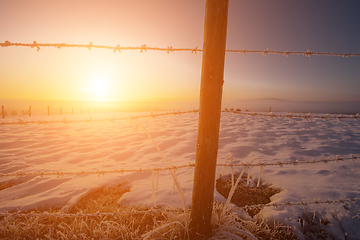 Image showing winter landscape during sunset