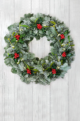 Image showing Natural Spruce Fir Winter Solstice Wreath