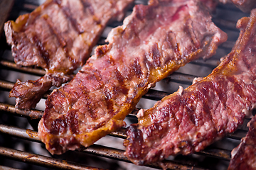 Image showing delicious grilled meat on barbecue