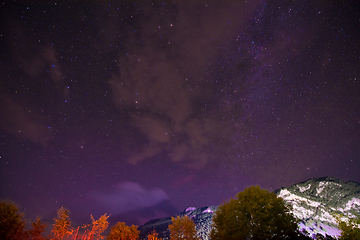 Image showing night sky above Mountain