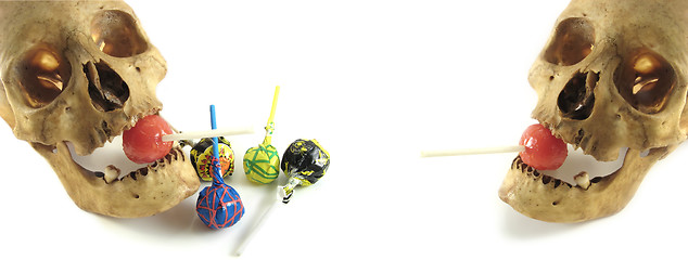 Image showing skulls and lollipops