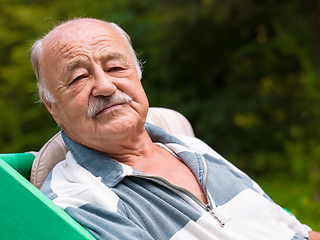 Image showing portrait of senior man with mustache