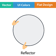 Image showing Icon of hand holding photography reflector