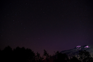 Image showing night sky above Mountain