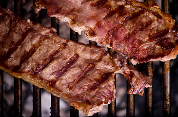 Image showing delicious grilled meat on barbecue