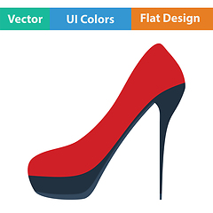 Image showing Female shoe with high heel icon