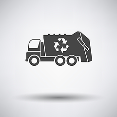 Image showing Garbage car with recycle icon