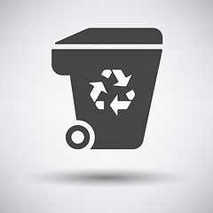 Image showing Garbage container with recycle sign icon