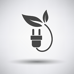 Image showing Electric plug with leaves icon