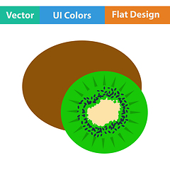 Image showing Flat design icon of Kiwi