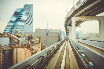 Image showing Monorail on Rainbow bridge, Tokyo, Japan