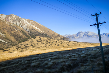 Image showing Mountain fields landscape in New Zealand