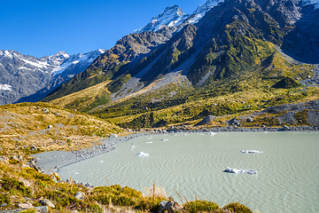 Image showing Hooker lake in Aoraki Mount Cook, New Zealand