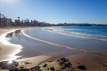 Image showing Manly Beach at sunset, Sydney, Australia