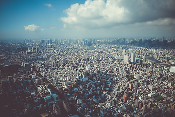 Image showing Tokyo city skyline aerial view, Japan