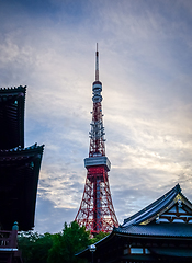 Image showing Zojo-ji temple and Tokyo tower, Japan