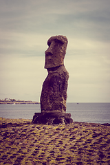 Image showing Moai statue, ahu akapu, easter island