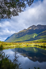 Image showing Lake in Fiordland national park, New Zealand