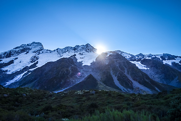 Image showing Glacier in Hooker Valley, Mount Cook, New Zealand