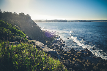 Image showing Manly Beach coastal cliffs, Sydney, Australia