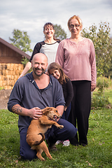 Image showing portrait of happy family at farm