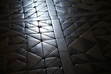 Image showing Old worn churchfloor