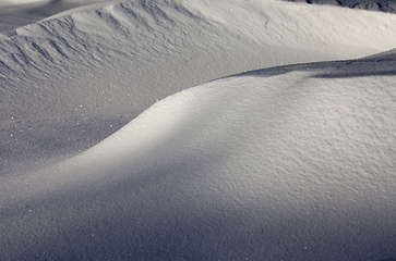 Image showing Snow drifts in winter