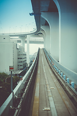 Image showing Monorail on Rainbow bridge, Tokyo, Japan