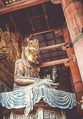Image showing Vairocana buddha in Daibutsu-den Todai-ji temple, Nara, Japan