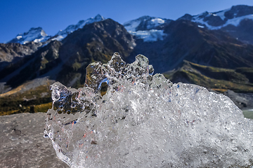 Image showing Ice on Hooker lake in Aoraki Mount Cook, New Zealand