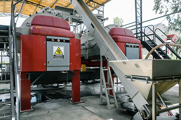 Image showing Grape sorter and press in winery