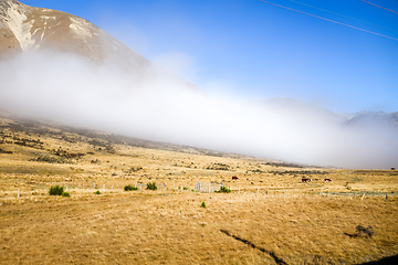 Image showing Mountain fields landscape in New Zealand