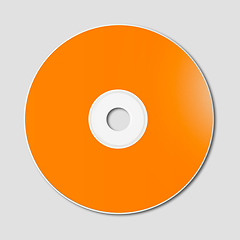 Image showing Orange CD - DVD mockup template isolated on Grey