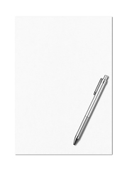 Image showing Blank White A4 paper sheet and pen mockup template